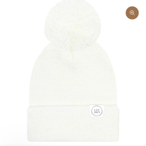Beanie with Pom - Ivory