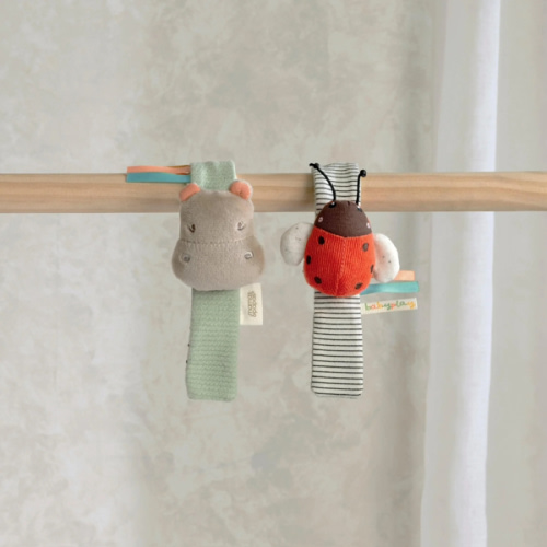 Mamas & Papas Wrist Rattles - Hippo/Ladybird (2 Pack) | – Baby Little Planet