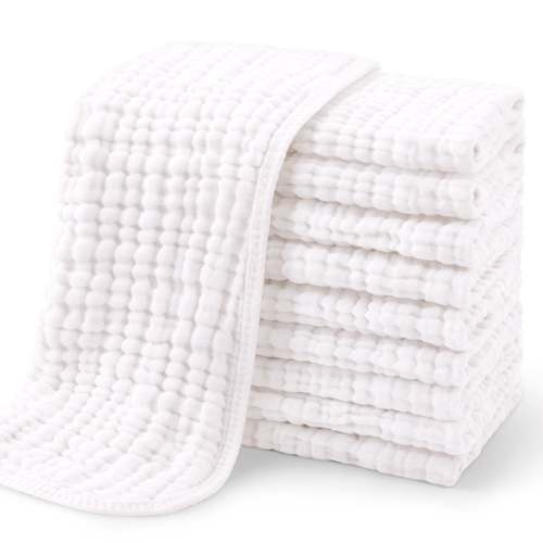 Muslin Burp Cloths,10 Pack,100% Organic Cotton【Y】