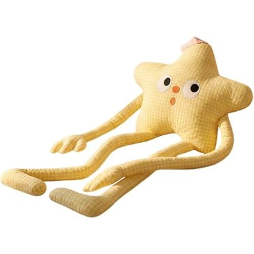 47'' Yellow Stuffed Star Toy with Long Leg and Arm