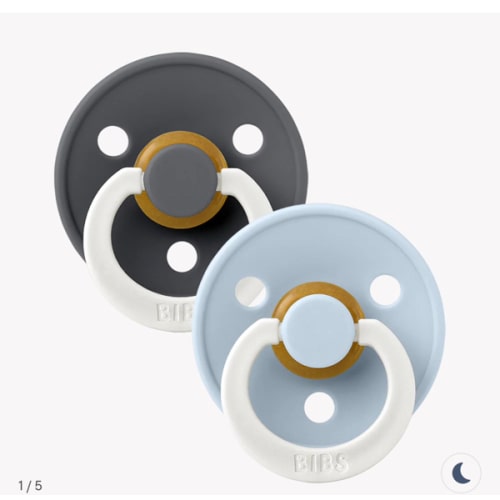 BIBS Colour GLOW 2 Pack - Iron/Baby Blue – Bibsworld store US