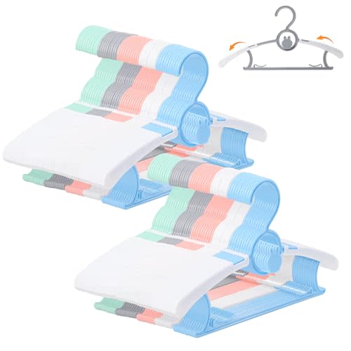 100 Pack Infant Hangers, Non-Slip Kids Hanger, 11"-14" Adjustable Baby Hanger, Space Saving Plastic Hangers for Girl Boy Toddler Kids Child (Multicolour)