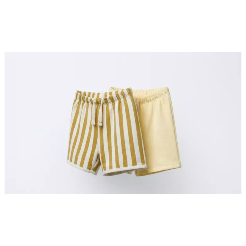 TWO-PACK OF STRIPED AND PLAIN BERMUDA SHORTS | ZARA United States
