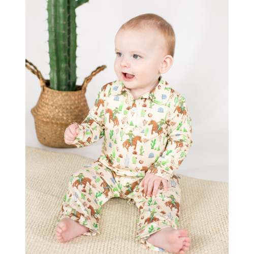 LS Polo Romper - Saddle Up, Cowboy – Goosies