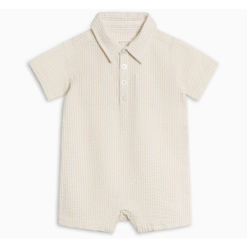 Mato Seersucker Collared Romper