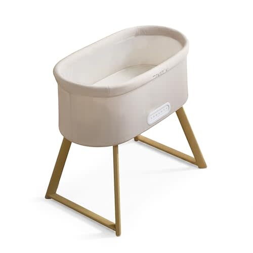 Maydolly Smart Soothing Baby Bassinet – Smart Newborn Bassinet with Cry Detection that Automatically Responds – Breathable Infant Sleeper for Newborns to 6 Months（Beige） | Cry Response