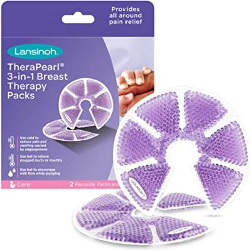 Lansinoh Breast Therapy Packs with Soft Covers, Hot and Cold Breast Pads, Breastfeeding Essentials for Moms, 2 Pack