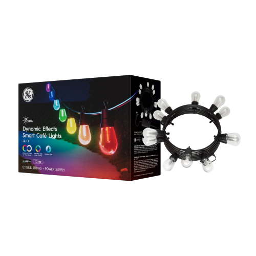 GE Cync 24ft Café Lights Dynamic Effects Smart LED Color Changing Patio String Lights