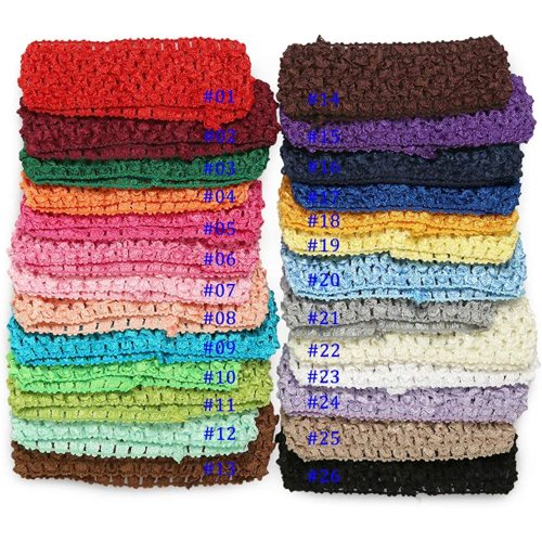 QandSweet Baby Girl's Stretch Headbands Crochet Hair Bands (26 Colors)