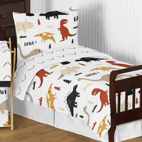 Sweet Jojo Designs Mod Dinosaur Black And Orange 5 Piece Toddler Bedding Set By Sweet Jojo Designs & Reviews | Wayfair