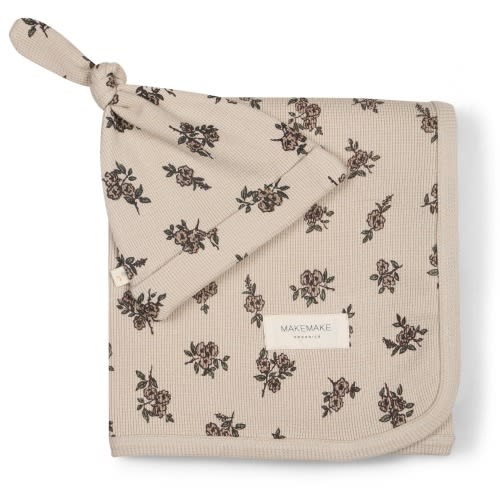 Organic Swaddle Blanket & Hat - Posy – Shop Little Cousins