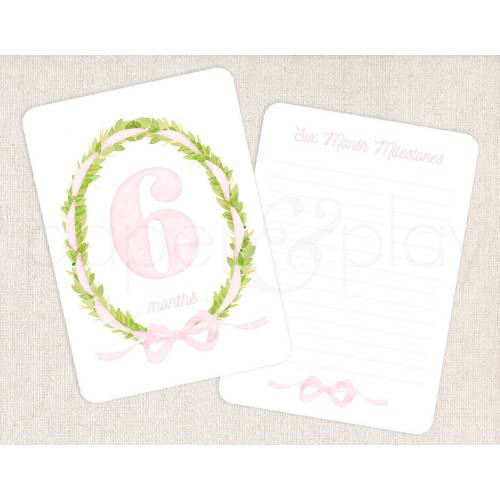 Watercolor Pink Baby Milestone Cards // baby // month cards // baby shower // gift
