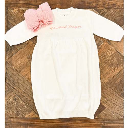 Knit Sweater Gown Scalloped Collar