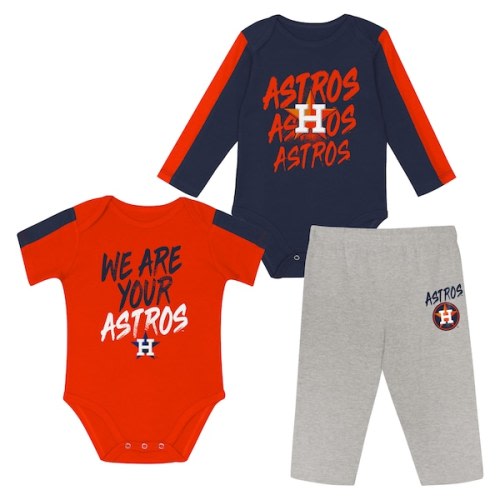 Newborn Houston Astros Outerstuff Double Down Bodysuit and Pants 3-Piece Set