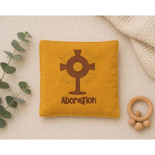 Catholic Adoration Soft Book for Baby | Eucharistic Baby Book | Quiet Mass Toy | Catholic Baby Gift | Christian Sensory Book