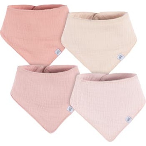 Muslin Bandana Bibs 4-Pack Pinks