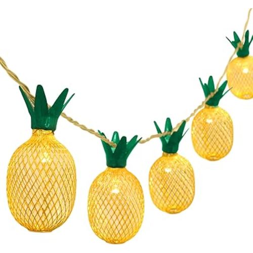 Betus 6.5 Ft 10 LEDs Pineapple Fairy String Light - Decor Gifts Battery Operated for DIY Christmas Tropical Theme Party Festival Wedding Home Party Bedroom Birthday Decoration (Warm White)