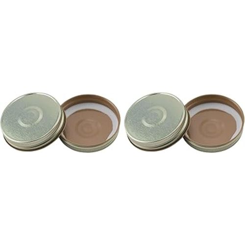 North Mountain Supply - SB70-GD-12 Regular Mouth Metal One Piece Mason Jar Safety Button Lids (Pack of 24, Gold)