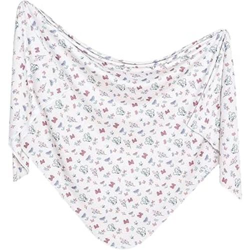 Copper Pearl Large Premium Knit Baby Swaddle Receiving Blanket Minnie Mouse's Bowquet