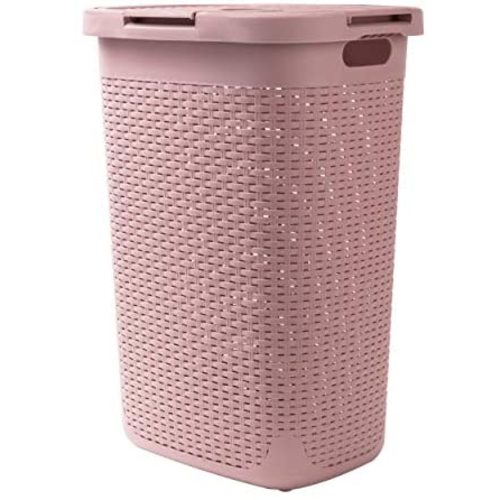 Amazon.com: Mind Reader 60 Liter Laundry Hamper with Cutout Handles, Washing Bin, Dirty Clothes Storage, Bathroom, Bedroom, Closet, Pink : Everything Else