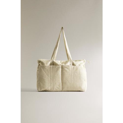 STRIPED MUSLIN DIAPER BAG