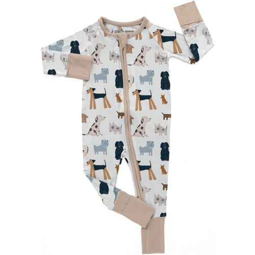 Giggle Goose 2-Way Zipper Baby Pajamas - Viscose from Bamboo Infant Footless Pajamas w/Mitten Cuffs Sleepers for Boys & Girls