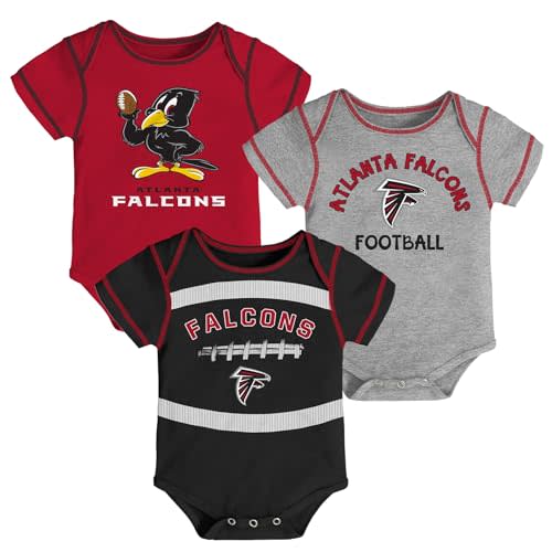 Outerstuff NFL Teams Newborn Baby and Infant Cute Creeper Bodysuit 3-Pack (0m - 18m)