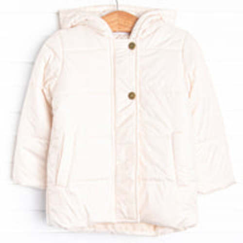 Hooded Puffer Coat, White – Stitchy Fish