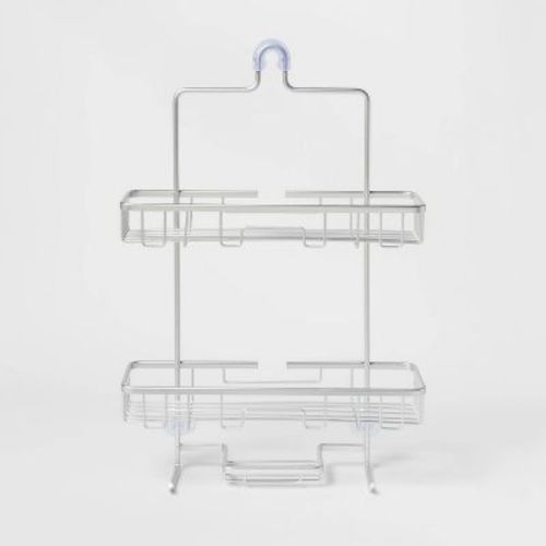 Wide Rustproof Shower Caddy with Lock Top Aluminum - Threshold™