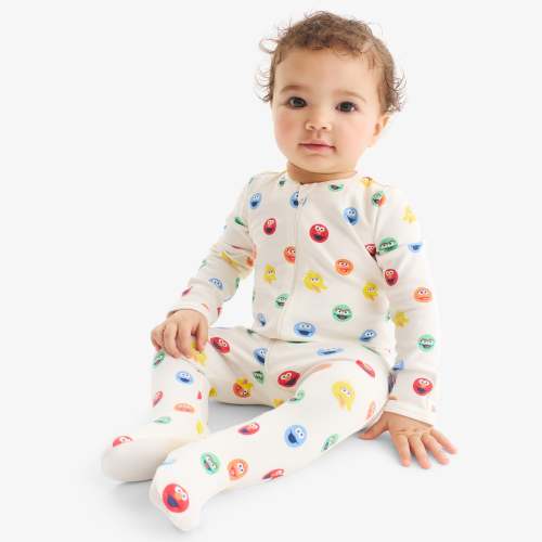 Baby organic Sesame Street friends zip footie | Primary.com