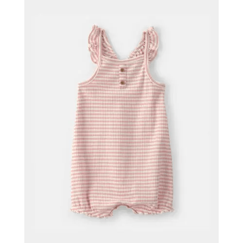 Baby Girl Striped Sleeveless Romper - Pink | Carter's