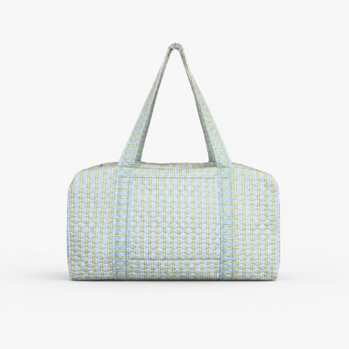 The Quilted Duffle Bag - Blue/Green Stripe – Hill House Home
