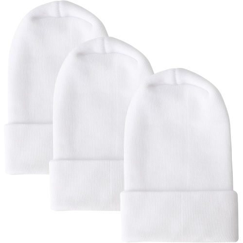 DRESHOW BQUBO Newborn Hospital Hat with Bow Cotton Infant Baby Cap Soft Cute Nursery Beanie Hat for Baby Girl Boy 0-3 Months
