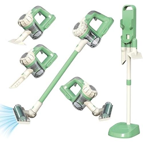 3-in-1 Kids Vacuum That Really Works – Working Toddler Vacuum Cleaner with Real Suction, Montessori Pretend Play Cleaning Toy Gift Set for Boys and Girls Ages 3+