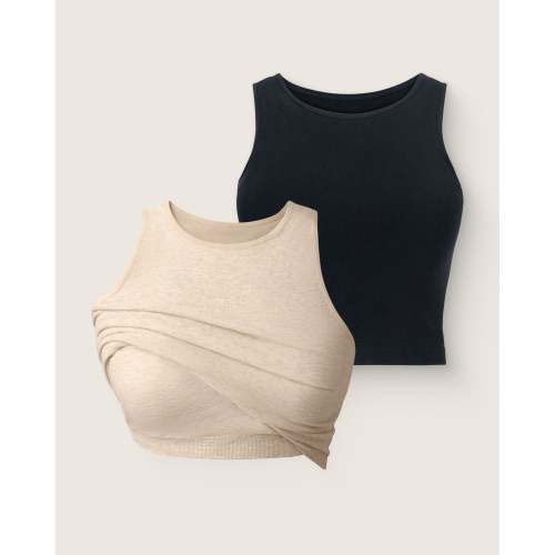 Sublime® Bamboo Pumping Longline Bra Top Two-Pack - Kindred Bravely