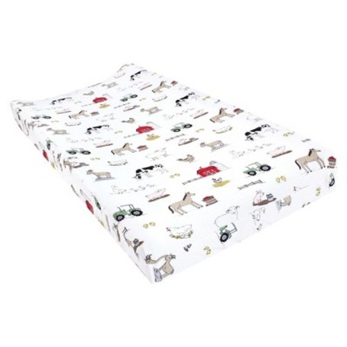 Hudson Baby Cotton Changing Pad Cover, Farm, One Size