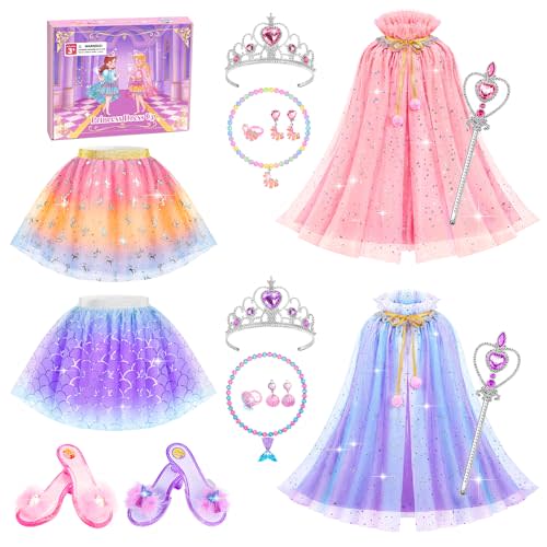 Princess Dress Up Toys Jewelry Boutique, Girls Dress Up Shoes Role Play Gifts, Pretend Play Clothes Accessories With Princess Mermaid Theme Costumes Birthday Party Favors For Little Girls Aged 3 4 5 6