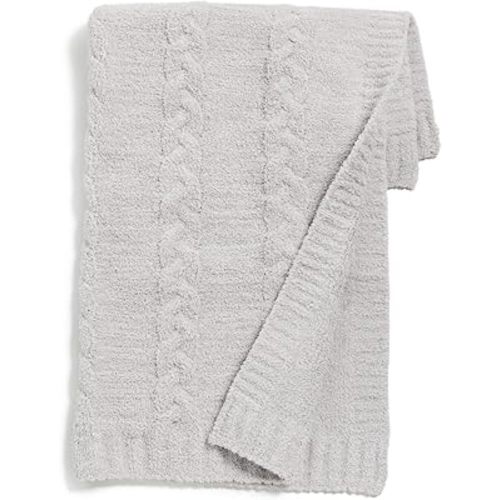 Barefoot Dreams Women's CozyChic Braided Cable Receiving Blanket