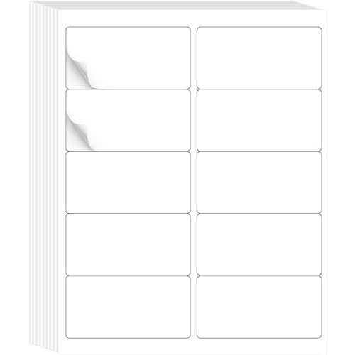 L LIKED 2" x 4" Label Stickers, Printable White 10 per Sheets Total 1000 Labels for Laser/Inkjet Printing - Matte (1000 Labels)