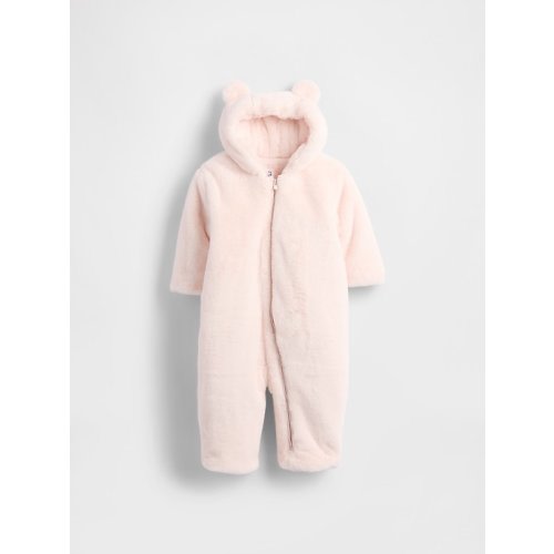 Baby Faux Fur Bear Hooded One-Piece | Gap