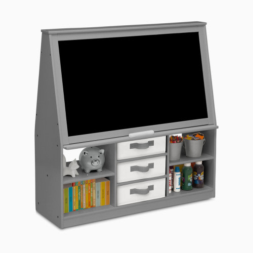 Delta Children Deluxe Double-Sided Easel & Storage Unit - Grey
