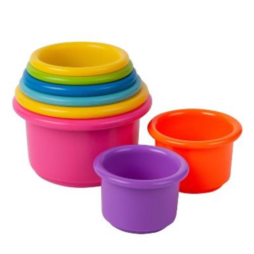 TEMI 8-Piece Stacking Cups Set, Colorful Bathtub and Water Table Toys for Learning