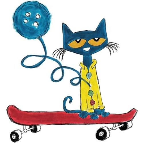 Pete The Cat Wall Decor - Four Groovy Buttons Vinyl Decal - 25" x 28"