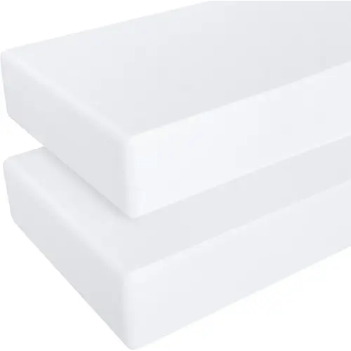 NTBAY 2 Pack 100% Brushed Microfiber Fitted Crib Sheet, Super Soft and Cozy 28x52 Crib Sheet for Standard Crib and Toddler Mattresses, Boys, Girls, Unisex, White, 28x52 Inches