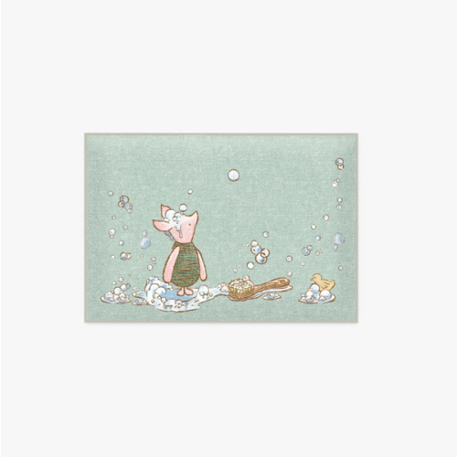 Piglet Bubble Bath Soft Green Bath Mat | Ruggable