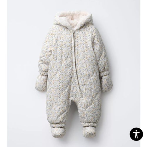 NYLON ROMPER WITH DETACHABLE MITTENS AND BOOTIES, FLORAL PRINT - Multicolored | ZARA United States