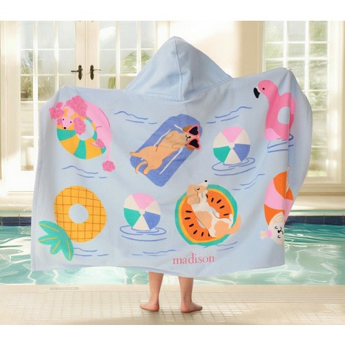 Pool Dogs Kid Beach Hooded Towel UPF 50+