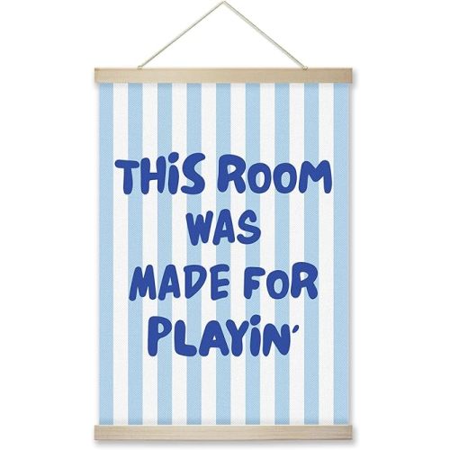 RZQIJ This Room Was Made for Playin Sign Hanging Wall Flags Canvas Banner 12x16 Inch - Toddler Wall Decor Banner for Room, Playroom, Bedroom - Poster Hanger Frame for Kids - Kids Playroom Decor(015)