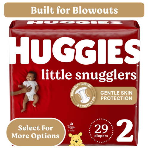 Huggies Little Snugglers Baby Diapers, Size 2 (12-18 lbs), 29 Ct (Select for More)