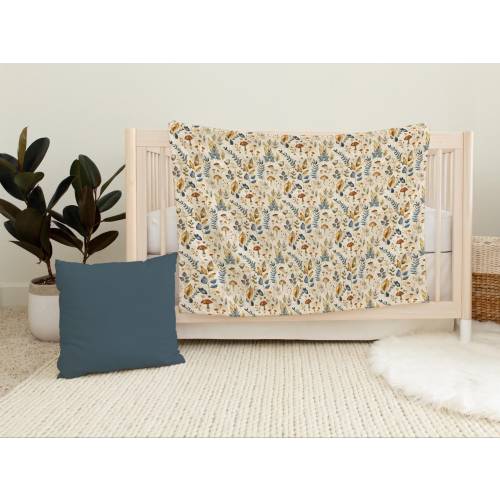 Autumn Mushrooms Swaddle Set, Woodland Baby Blanket, Gender Neutral Newborn Outfit, Boy Knot Hat, Girl Headband / Bow, Forest Theme Shower